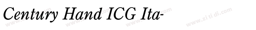 Century Hand ICG Ita字体转换